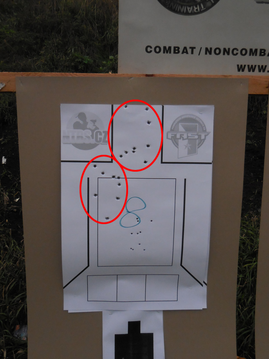 2 groups, I adjusted after seeing where the group was going whilst aiming for centre mass… Headshots keep the Zombies down….